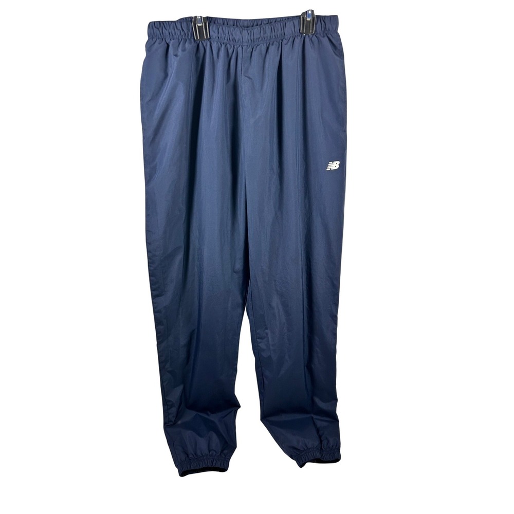New Balance Track Pants Medium Navy Blue Mesh Lined Windbreaker‎ Mens